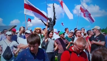 Бабушка жёстко и с юмором ответила белорусским митингующим, став мемом: «Привет, дебилы!»