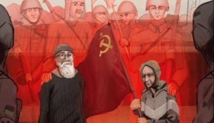 В Реутове появится граффити с изображением бабушки с советским знаменем