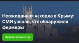 Неожиданная находка в Крыму: СМИ узнали, что обнаружили фермеры
