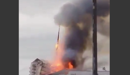 Пожар фондовой биржи в Копенгагене