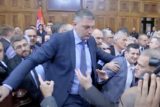 Сербские депутаты начали толкаться и таскать друг друга за волосы