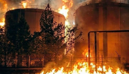 Под ударами всё ещё продолжающий свою работу горящий морской порт Одессы